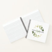 GOLD GREEN FOLIAGE WATERVERF WREATH MONOGRAM NOTITIEBOEK (Binnen)