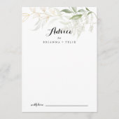 Gold Green Foliage Weddenschap Card Advieskaart (Voorkant)