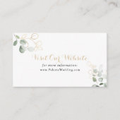 Gold Green Foliage Wedding Website Informatiekaartje (Voorkant)