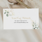 Gold Green Foliage Wedding Website Informatiekaartje