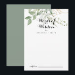 Gold Green Foliage Wedding Wordding of Wisdom Advieskaart<br><div class="desc">Deze gouden groene blaadwoorden van een wijsheids-advieskaart zijn perfect voor een ritje. Dit artistieke ontwerp kenmerkt handgetekende waterverf goud en groene bladeren, inspirerende natuurkundige schoonheid. Deze kaarten zijn perfect voor een bruiloft, vrijgezellenfeest, baby shower, graduatiedag en nog veel meer. Pas de kaarten aan met de namen van de bruid en...</div>