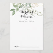Gold Green Foliage Wedding Wordding of Wisdom Advieskaart (Voorkant)