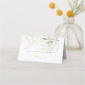 Gold Green Foliage Weduwenkaart Plaatskaartje (Voorkant)