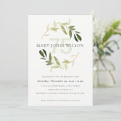 GOLD GREEN FOLIAGE WREATH ANY LEEFTIGE 75 BIRTHDAY BEDANKKAART (Staand voorkant)