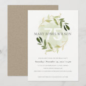 GOLD GREEN FOLIAGE WREATH ANY LEEFTIGE 75 BIRTHDAY BEDANKKAART (Voorkant / Achterkant)