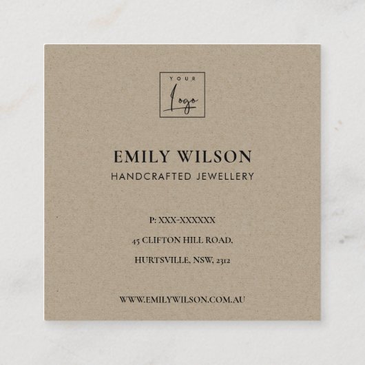 GOLD GREEN FOLIAGE WREATH LOGO SHOPPING DANK U VIERKANTE VISITEKAARTJE (Achterkant)