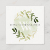 GOLD GREEN FOLIAGE WREATH LOGO SHOPPING DANK U VIERKANTE VISITEKAARTJE (Voorkant)