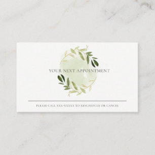GOLD GREEN FOLIAGE WREATH PROFESSIONAL APPOINTMENT VISITEKAARTJE