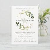 GOLD GREEN FOLIAGE WREATH SHOWER BY MAIL CARD BEDANKKAART (Staand voorkant)