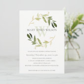 GOLD GREEN FOLIAGE WREATH VRIJGEZELLENFEEST KAART (Staand voorkant)