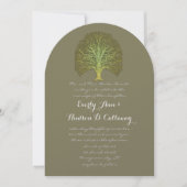 Gold Green Forest Wedding Invitation Kaart (Voorkant)