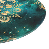 Gold & Green Galaxy Dharma Mandala Pattern Snijplank (Hoek)