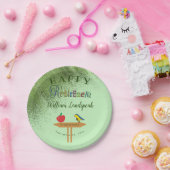 Gold Green Glitter & Happy Retirement  Papieren Bordje (Feest)