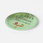 Gold Green Glitter & Happy Retirement  Papieren Bordje (Gekanteld)