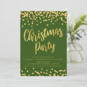 Gold Green Glitter-kerstfeestdag Kaart (Staand voorkant)