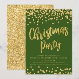 Gold Green Glitter-kerstfeestdag Kaart