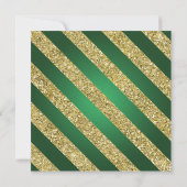 Gold & Green Glitter Snowflake Xmas Holiday Party Kaart (Achterkant)