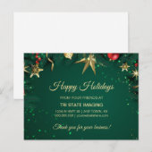 Gold Green Holiday Decor Customer Appreciation Briefkaart (Voorkant / Achterkant)
