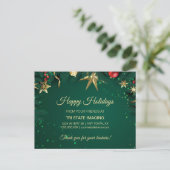 Gold Green Holiday Decor Customer Appreciation Briefkaart (Staand voorkant)