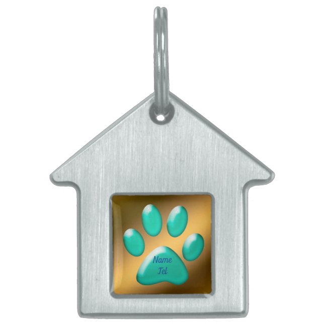 Gold Green Huisdieren Naamplaatje (Voorkant)