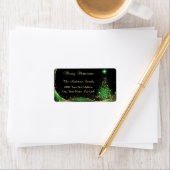 Gold Green-kerstterugzendlabel Etiket (Insitu)