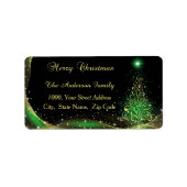 Gold Green-kerstterugzendlabel Etiket (Voorkant)