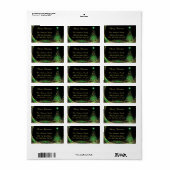 Gold Green-kerstterugzendlabel Etiket (Full Sheet)