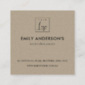 GOLD GREEN KRAFT FOLIAGE WREATH DANK JE LOGO VIERKANTE VISITEKAARTJE (Achterkant)