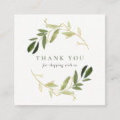 GOLD GREEN KRAFT FOLIAGE WREATH DANK JE LOGO VIERKANTE VISITEKAARTJE (Voorkant)