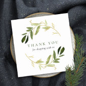 GOLD GREEN KRAFT FOLIAGE WREATH DANK JE LOGO VIERKANTE VISITEKAARTJE