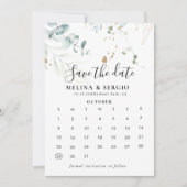 Gold Green laat de kalender van de Datum opslaan Save The Date (Voorkant)