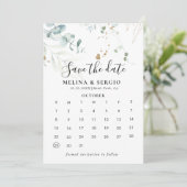 Gold Green laat de kalender van de Datum opslaan Save The Date (Staand voorkant)