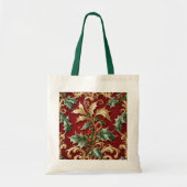 Gold Green Leaves Red Holiday Canvas tas (Voorkant)