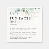 Gold Green Leaves Trivia Fun Facts Weddenschap Servet (Voorkant)