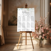 Gold Green Leaves Wedding Seating Chart Poster