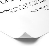 Gold Green Leaves Wedding Unplugged Ceremonie Poster (Hoek)