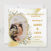 Gold Green Luxury Wedding Party Uitnodiging (Voorkant)