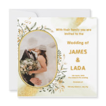 Gold Green Luxury Wedding Party Uitnodiging