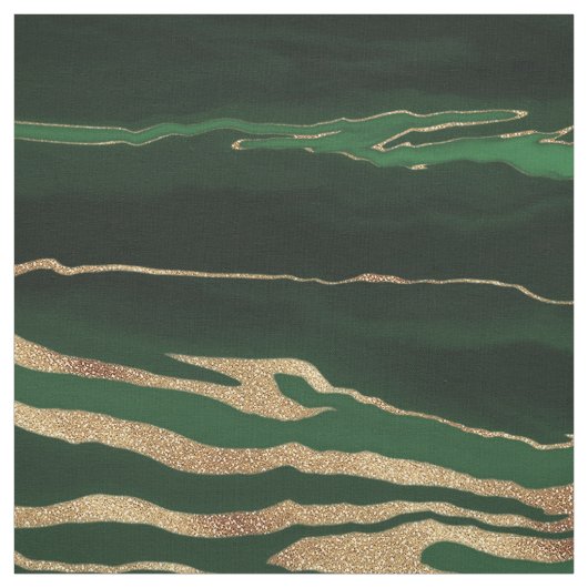 Gold Green Marble Abstract schilderen Stof (Swatch)