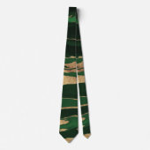 Gold Green Marble Abstract schilderen Stropdas (Voorkant)