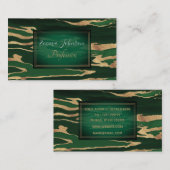 Gold Green Marble Abstract schilderen Visitekaartje (Voorkant / Achterkant)