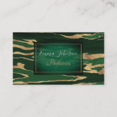 Gold Green Marble Abstract schilderen Visitekaartje (Voorkant)