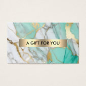 Gold Green Marble Elegant Gift Certificate Visitekaartje (Voorkant)