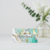 Gold Green Marble Makeup Artist Afsprakenkaartje (Staand voorkant)