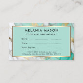 Gold Green Marble Makeup Artist Afsprakenkaartje (Achterkant)