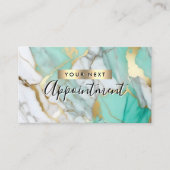 Gold Green Marble Makeup Artist Afsprakenkaartje (Voorkant)