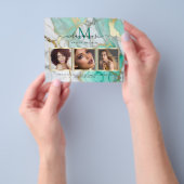 Gold Green Marble Makeup Artist Elegant Photo Flyer (Hand)