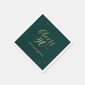 Gold & Green Modern Cheers 90e verjaardag Servet (Hoek)