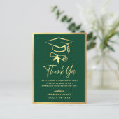 Gold Green Modern Graduation Party Hartelijk dank Briefkaart (Staand voorkant)