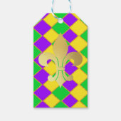 Gold Green Paars Mardi Gras Harlequin Pattern Cadeaulabel (Voorkant)